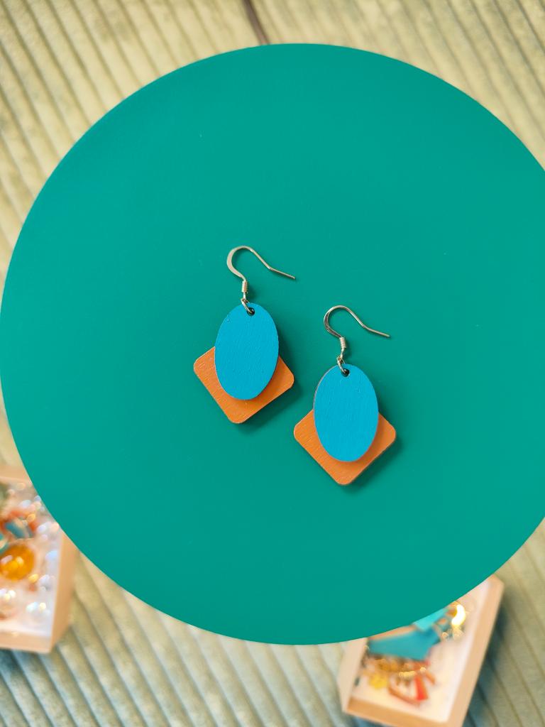 PUMPKIN WOODEN SUMMER EARRINGS