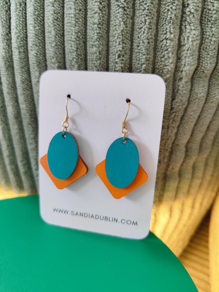 PUMPKIN WOODEN SUMMER EARRINGS