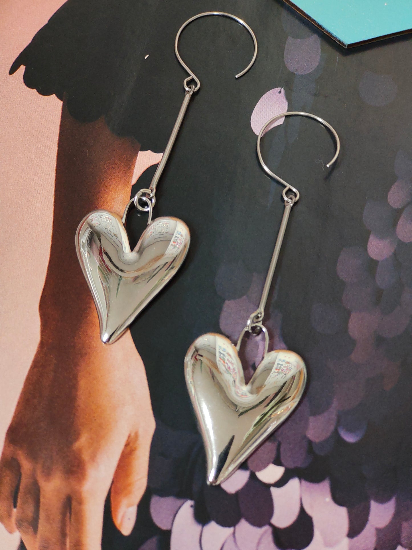 SILVER HEART EARRINGS