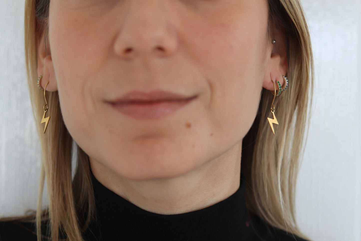 GOLDEN LIGHTING BOLT EARRINGS