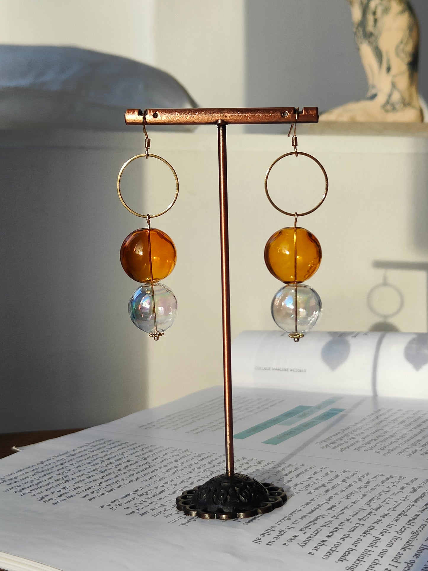 GOLDEN MUSTARD BUBBLE EARRINGS