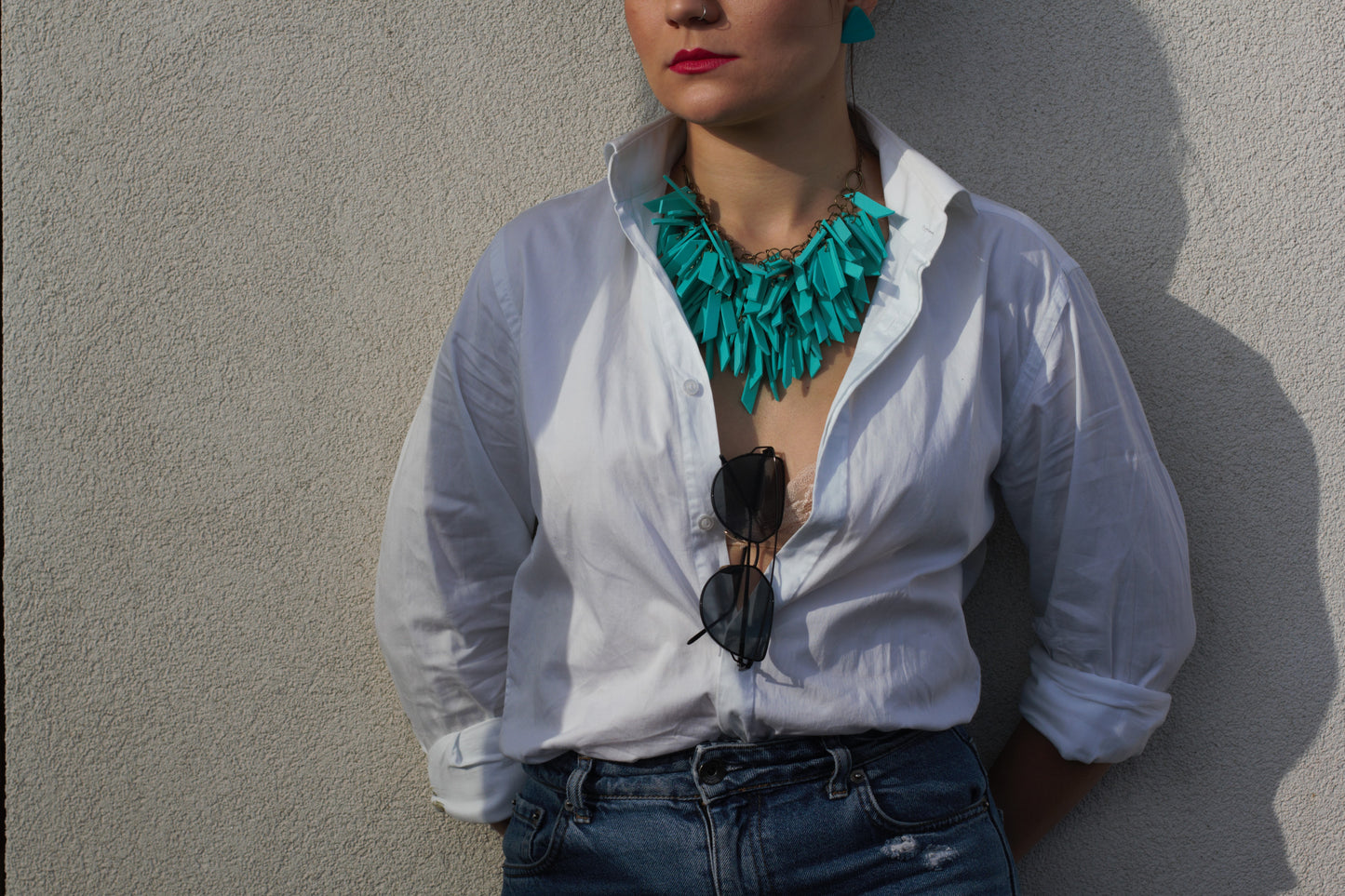 TURQUOISE WATERFALL EXTREMELY LIGHT WEIGHT NECKLACE