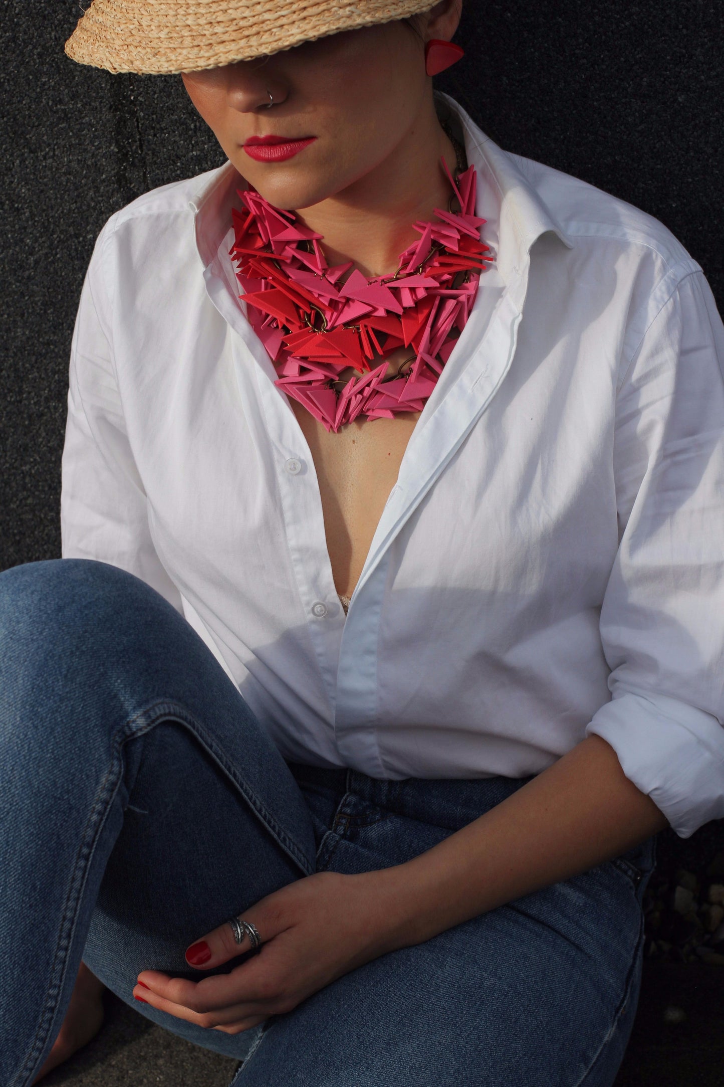 PINK & RED TRIO SOFT NECKLACE