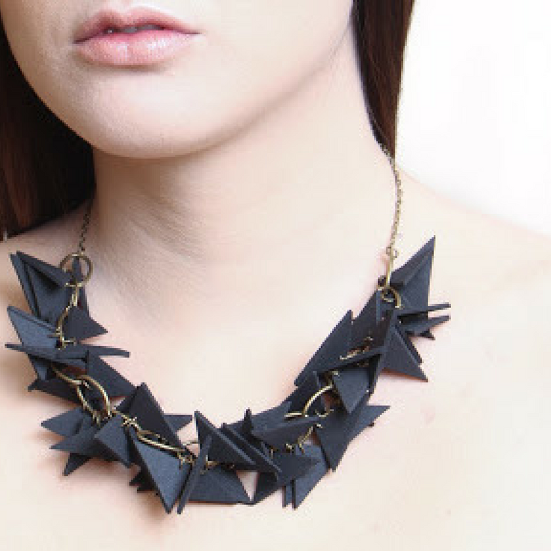 BLACK TRIANGLES SOFT NECKLACE