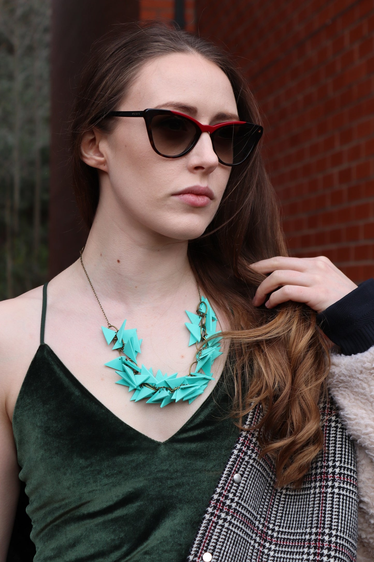 TURQUOISE TRIANGLES SOFT NECKLACE