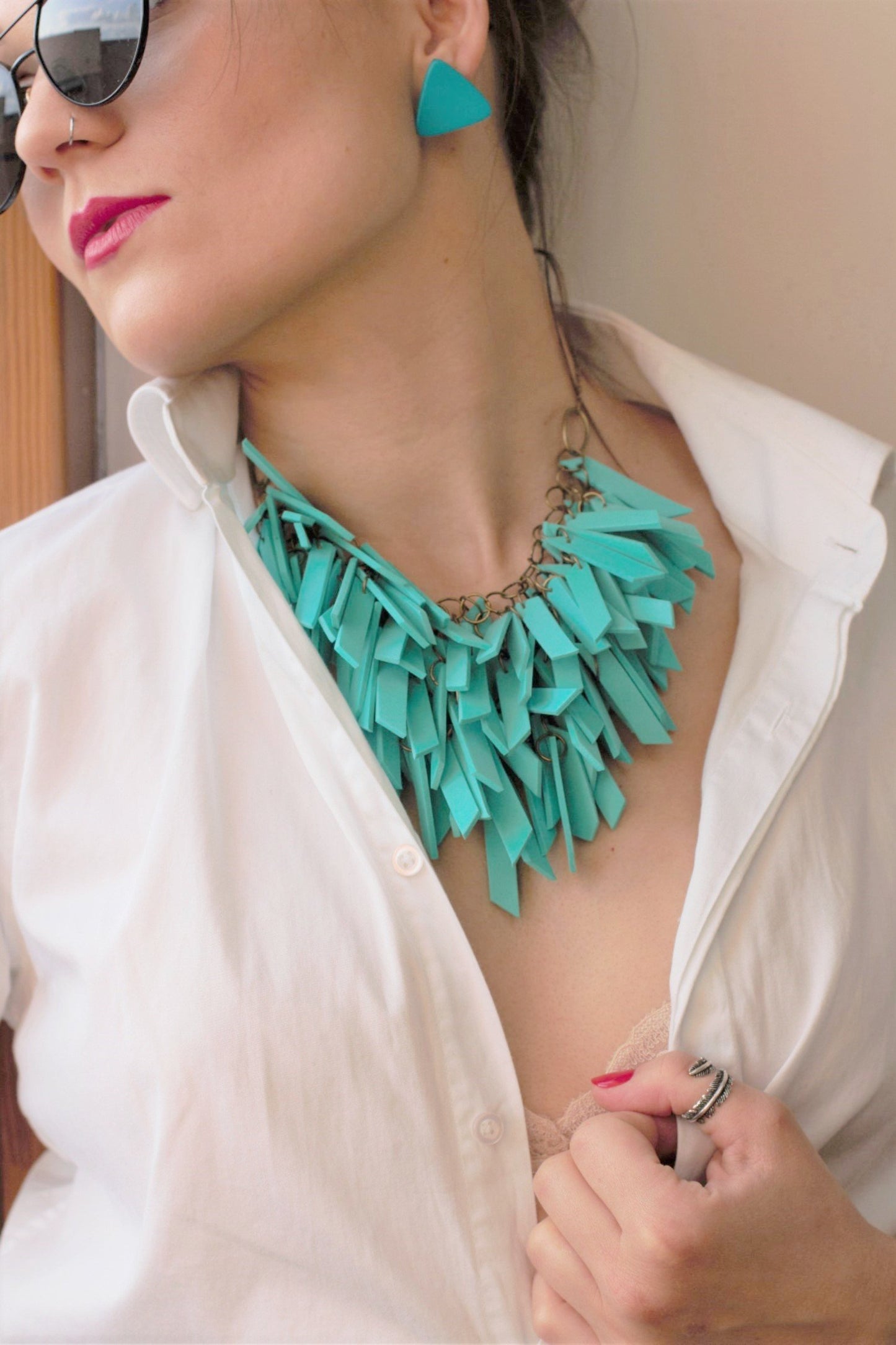 TURQUOISE WATERFALL EXTREMELY LIGHT WEIGHT NECKLACE