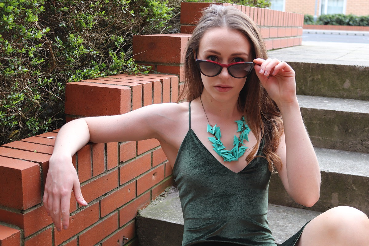 TURQUOISE TRIANGLES SOFT NECKLACE