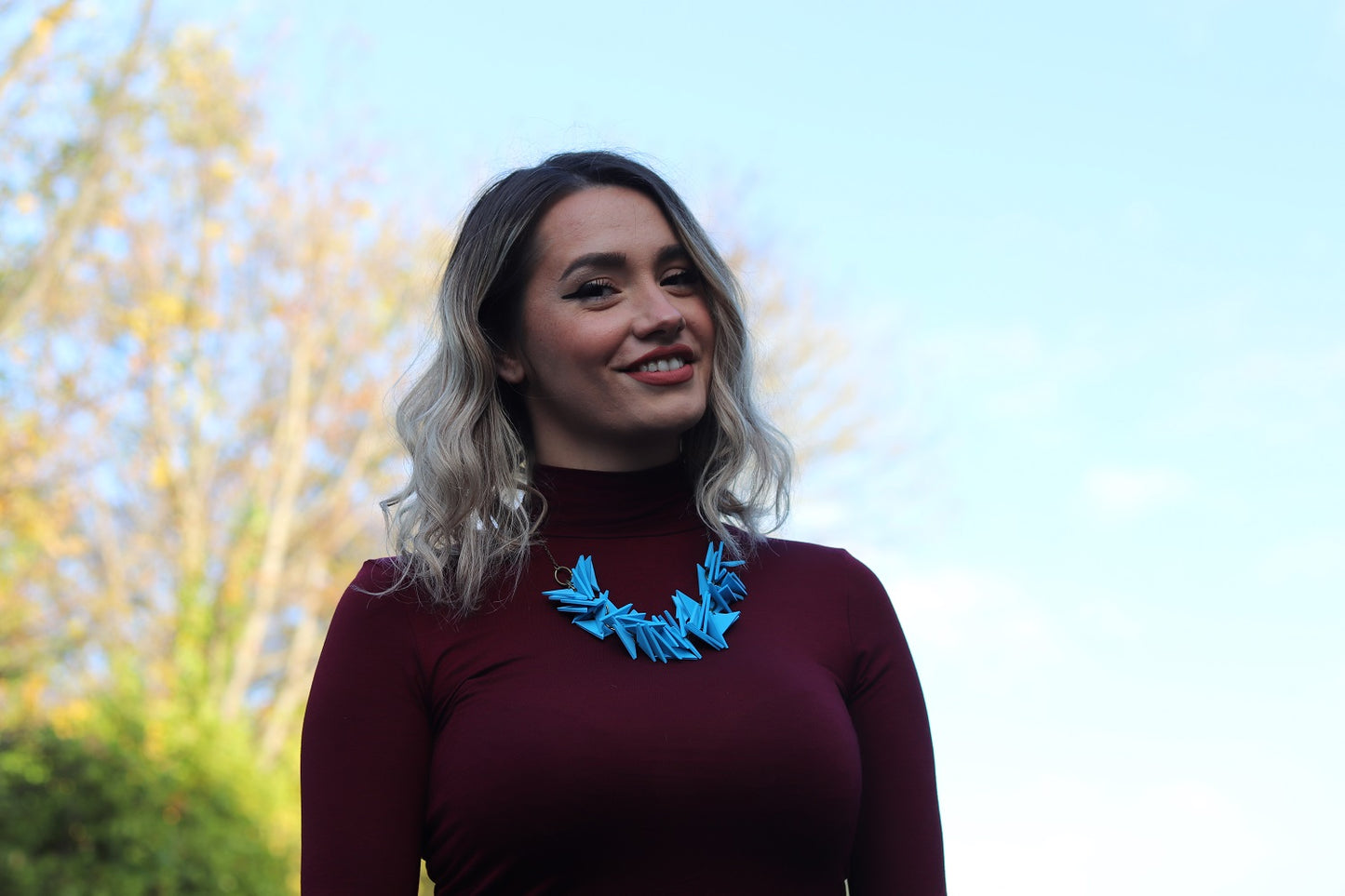 BLUE TRIANGLES SOFT NECKLACE