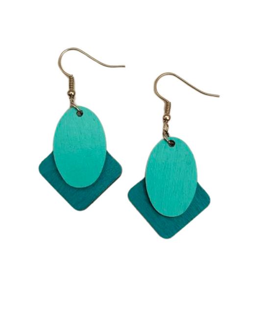 WOODEN MINT SUMMER EARRINGS