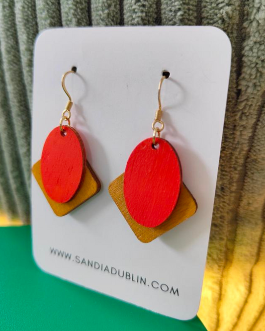 WOODEN ORANGE SUMMER EARRINGS