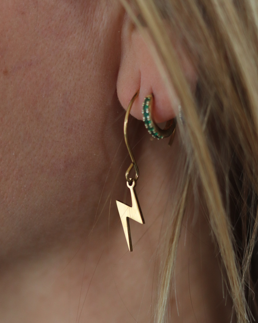 GOLDEN LIGHTING BOLT EARRINGS