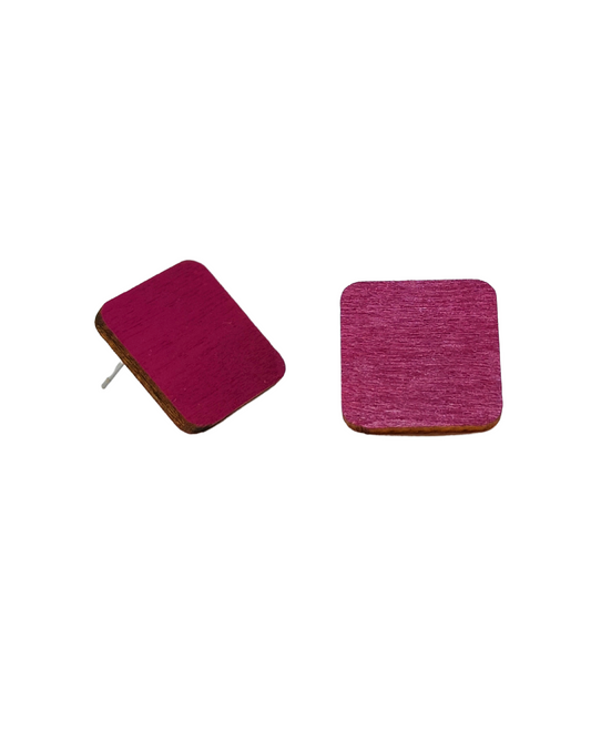 PURPLE SQUARE STUDS