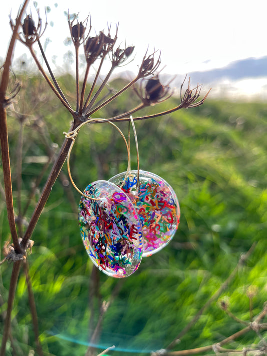 WORDS IN A BUBBLE EARRINGS