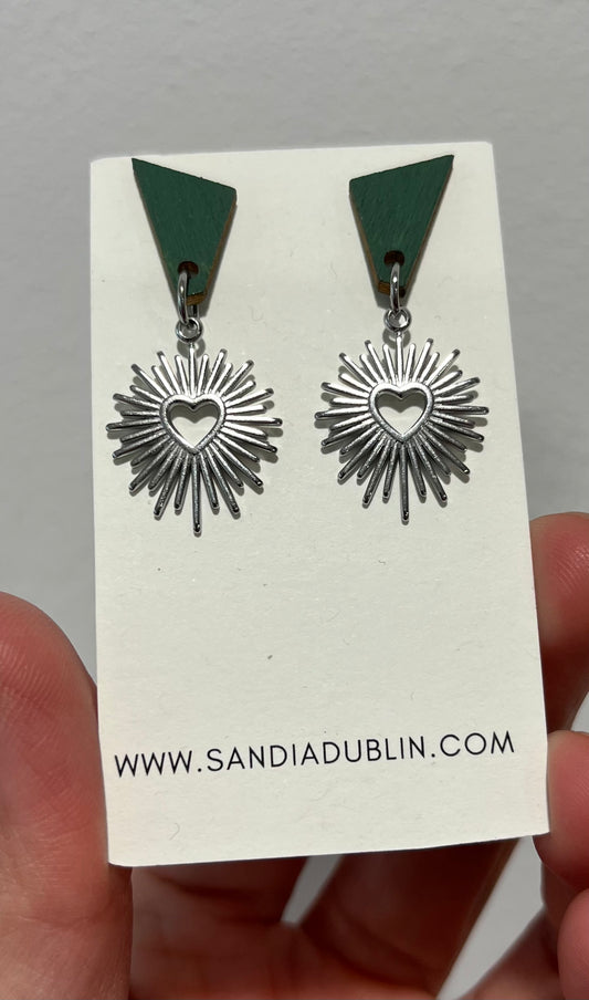 SUNNY HEART EARRINGS GREEN