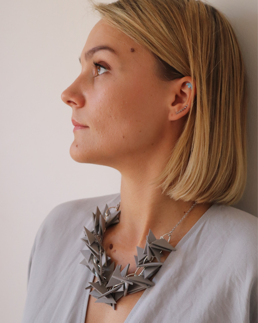 GREY TRIANGLES SOFT NECKLACE