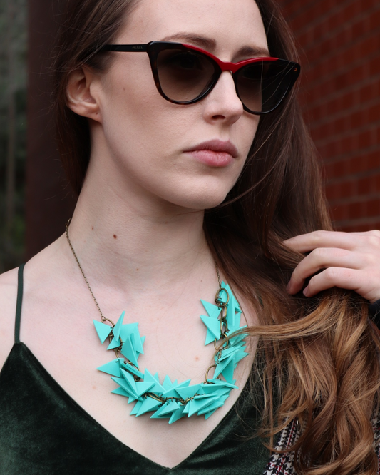 TURQUOISE TRIANGLES SOFT NECKLACE
