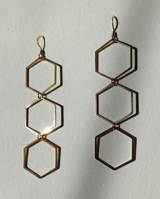 THREE HEX EARRINGS