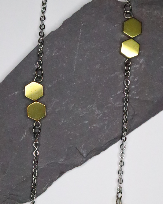 GOLD HEX LONG NECKLACE