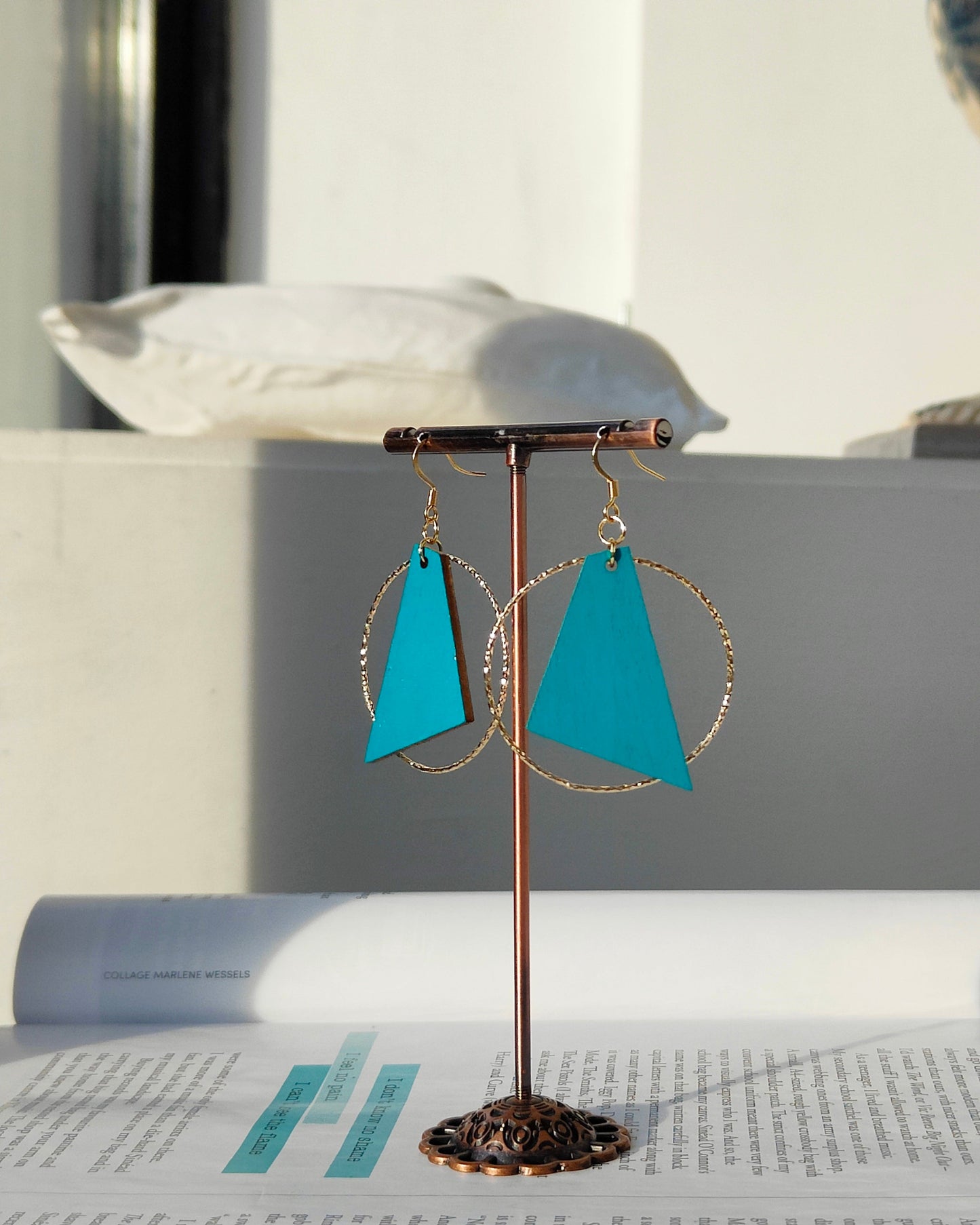 TURQUOISE TRIANGLE EARRINGS