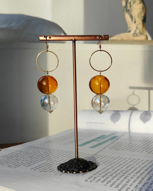 GOLDEN MUSTARD BUBBLE EARRINGS