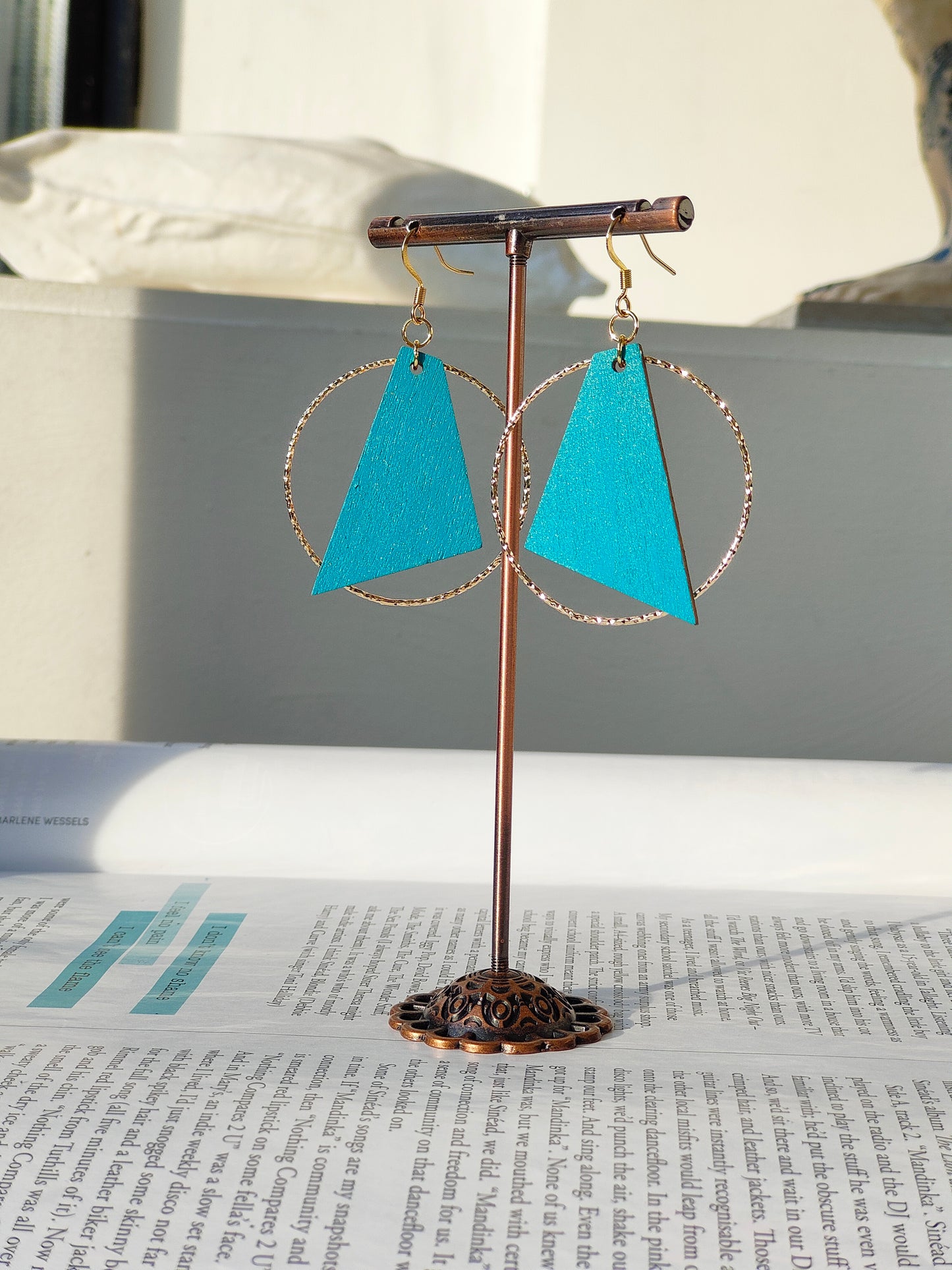 TURQUOISE TRIANGLE EARRINGS