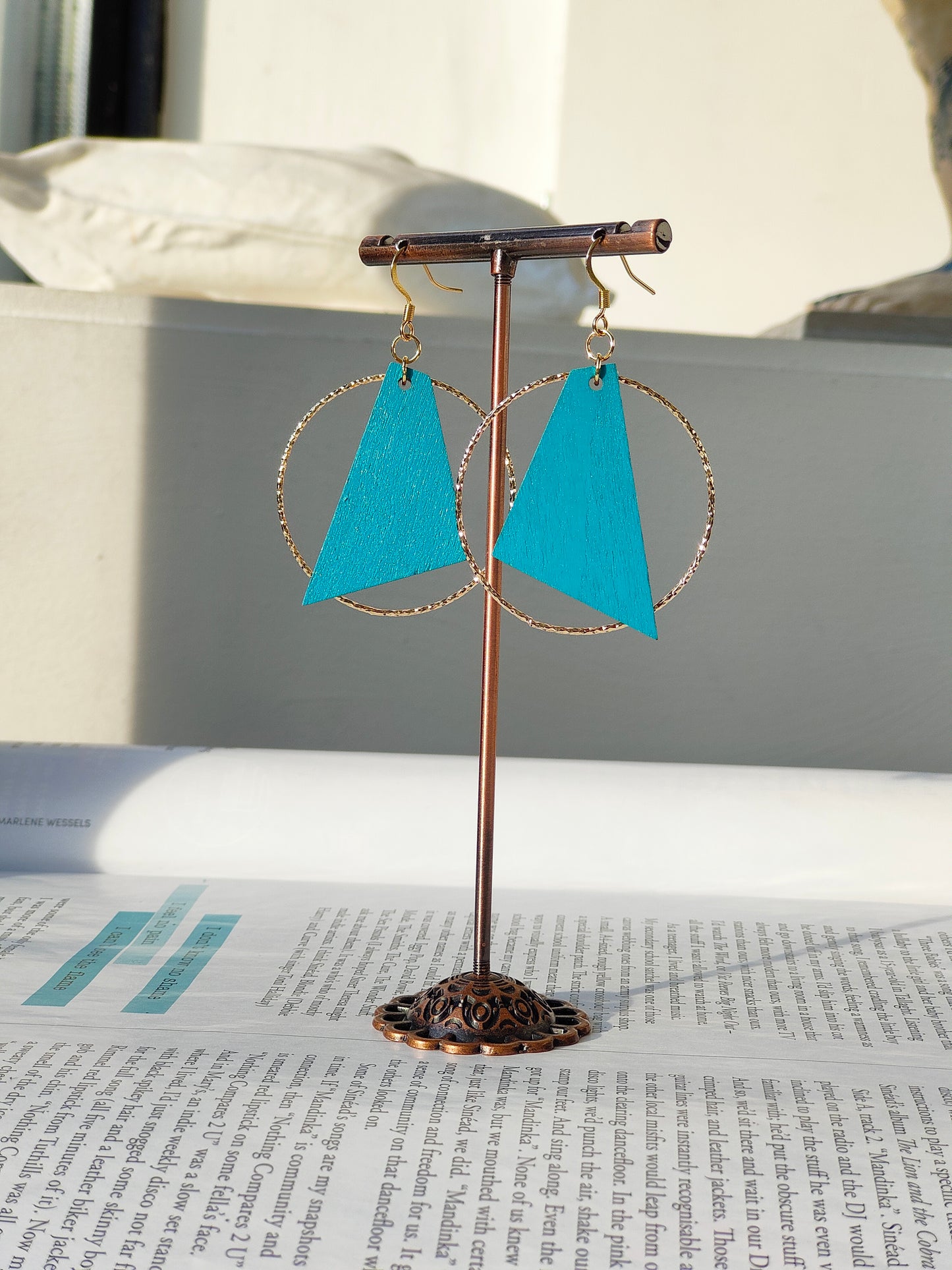 TURQUOISE TRIANGLE EARRINGS