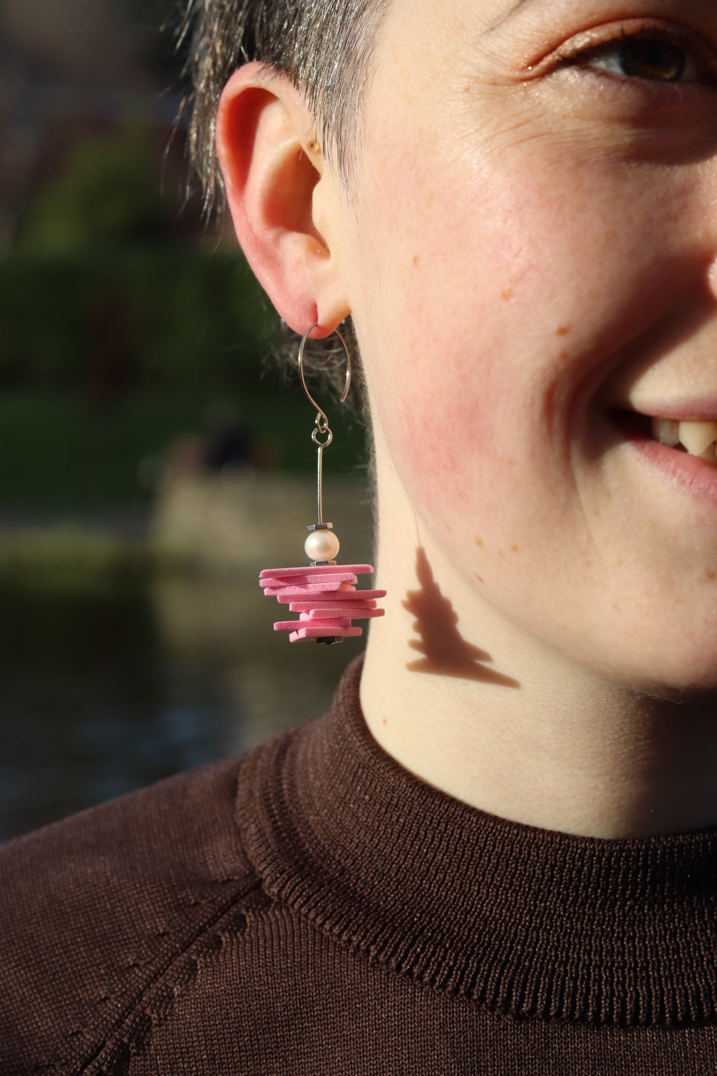 PINK AND PEARL EARRINGS
